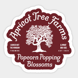 Popcorn Popping on the Apricot Tree Farms Sticker